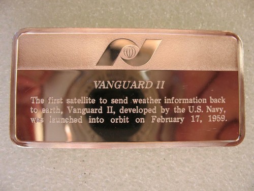 1-OZ DETAILED STERLING SILVER VANGUARD II U.S.NAVY1959 AIR &SPACE BAR 2285+GOLD - Picture 7 of 8