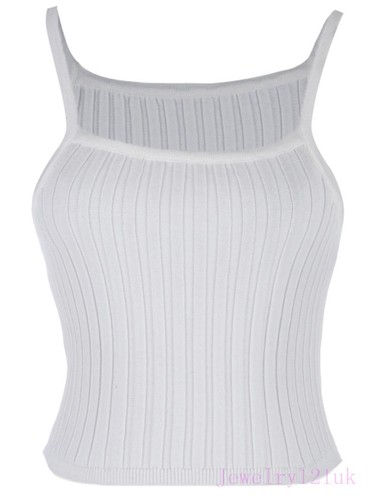 Spaghettiträger Baumwolle Camisole Tunika kurz Basic uni Tank Top S/M Fit Trägershirt - Bild 7 von 20