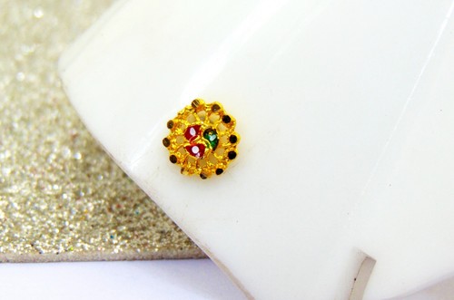 Indian Nose Ring 18K GoldbPlated Nose Stud Beautiful Nose Pin Women Gift Jewelry - Picture 7 of 7