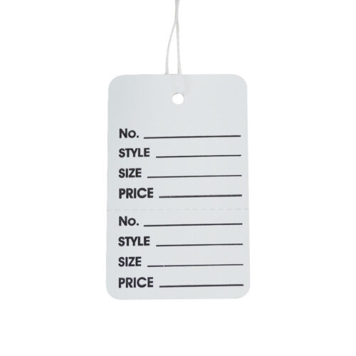 WHITE 1000 PCS Large Perforated Strung Hang Tags WITH STRING Coupon Price Paper - Picture 3 of 3