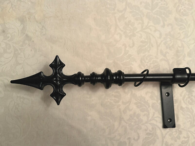Gothic Ecclesiastic Iron Hand Forged Curtain Pole | eBay UK