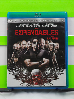 THE EXPENDABLES 1 SYLVESTER STALLONE CANADIAN RELEASE 3-DISC DVD & BLU RAY