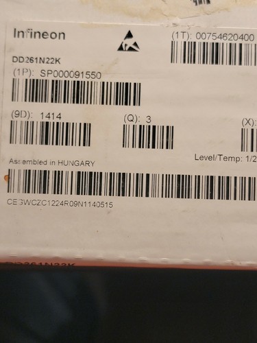 Infineon Powerblock DD261N22K DIODE/DIODE, PK, 260A, 2200V NEU 3ER-PACK KOSTENLOSER VERSAND - Bild 7 von 11