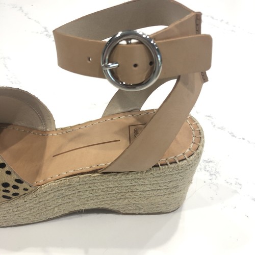 New Womens Dolce Vita Lesly Leopard Calf Hair Ankle Strap Espadrille Sandals 9.5 - Picture 5 of 12