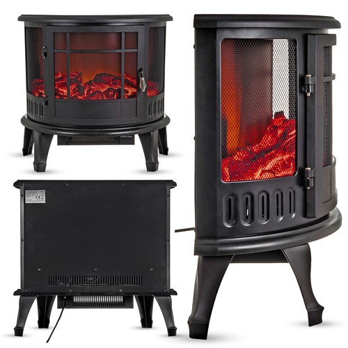Electric Fireplace Log Burning Flame Effect Stove Fire Heater Thermal Wood 1800W - Picture 3 of 12