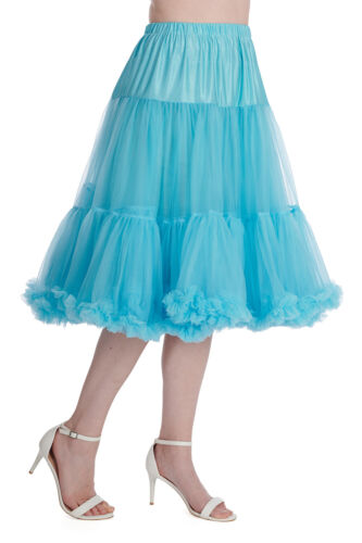 Blue 50s Rockabilly Retro Super Soft 26 inches Petticoat Skirt BANNED Apparel - Picture 3 of 4