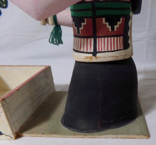 Rare Hopi Kewanwytewa Era Giant Altar Kneeling Butterfly Toad Kachina - Picture 10 of 17