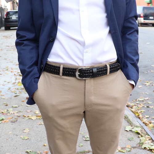 Falari® Herren Leder Hand Geflochten Gürtel Edelstahl Schnalle Freizeit Elegant Gürtel - Bild 8 von 21