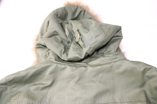 J CREW Perfect Winter Faux Fur Hooded Parka Jacket Size XXL Wild Olive Green - Picture 17 of 24