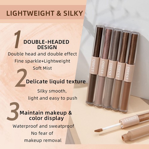 ✹Double-head Glitter Shimmer Matte Eyeshadow Liquid Eye Shadow Beauty Makeup - Picture 12 of 29
