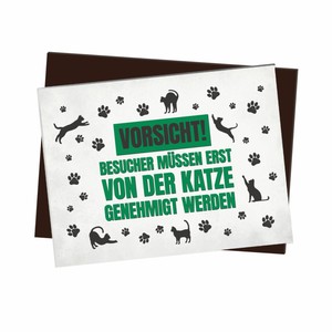 Besucher müssen erst von der Katze genehmigt Kühlschrankmagnet Magnetschild