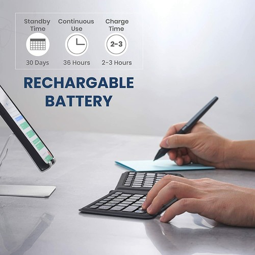 Perixx PERIBOARD-805 Ergo, Wireless Foldable Ergonomic Bluetooth Keyboard - Picture 4 of 7