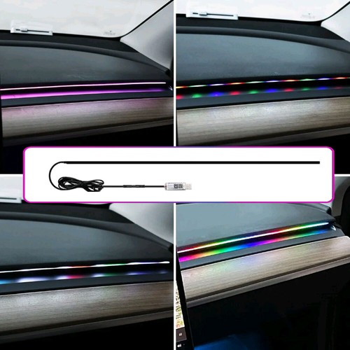 USB LED RGB Car Neon Atmosphere Ambient Lights Strip Remote Control Accessories - Picture 3 of 14