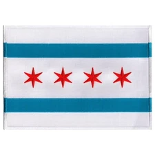 CHICAGO CITY FLAG PATCH embroidered iron-on LARGE EMBLEM ILLINOIS COOK COUNTY 