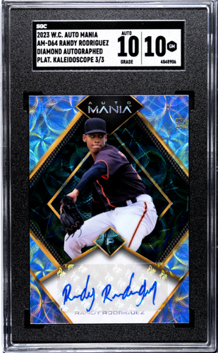 2023 Wild Card #AM-D64 Randy Rodriguez 3/3 Diamond Platinum Kaleidoscope SGC 10 - Picture 1 of 2