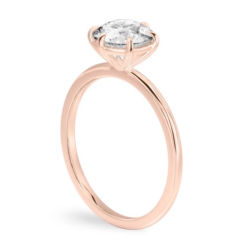 1.00 Carat Round Cut Lab Created Diamond Solitaire Wedding Ring 14k Rose Gold - Picture 2 of 5
