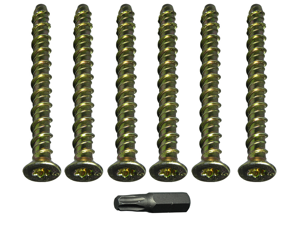 M6 X 100mm Concrete Lightning Thunderbolt Torx Head Bolt Pack Of