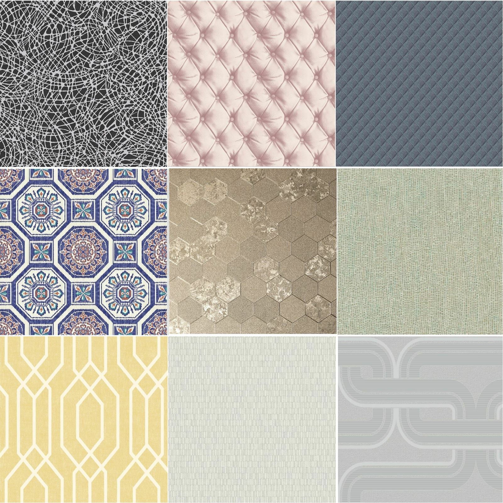 Arthouse Geometric Wallpaper Metallic Textured Geo Triangles Trellis