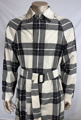 New With Tags MARNI Black & Off White Plaid Belted Trench Coat Oversized 46 - Picture 17 of 23