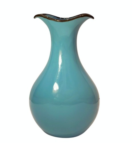 Southern Living at Home 12" Tuscan Blue Flared Rim Pitcher Vase Brazil Retired - Picture 2 of 6