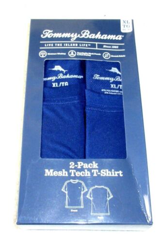 Tommy Bahama Men's 2 Pack Mesh Tech Stretch T Shirt Blue Marlin Logo NIB - Picture 2 of 6