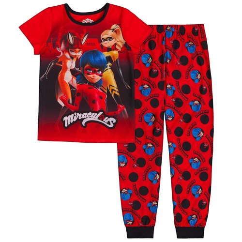 $38 Miraculous Ladybug Pajamas Set Shirt Pant Short 4 5 Disney Plus Cat Noir - Picture 1 of 4