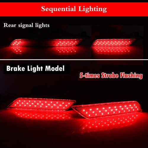 Luces traseras reflectoras de parachoques trasero LED GTINTHEBOX rojas para Honda Civic Sedán 13-15 - Imagen 6 de 12