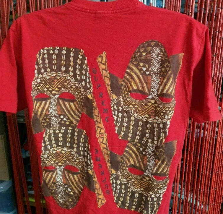T shirt rouge FW14 Supreme Mask taille L grand rare vintage 2014