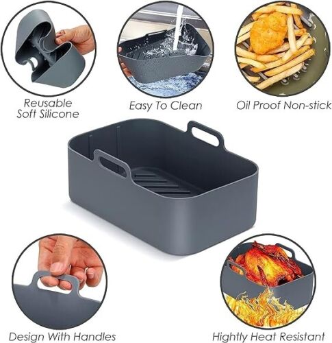 Christmas Gift - 6 Pack Air Fryer Silicone Liners for 8QT & 10QT NINJA Dual - Picture 6 of 8
