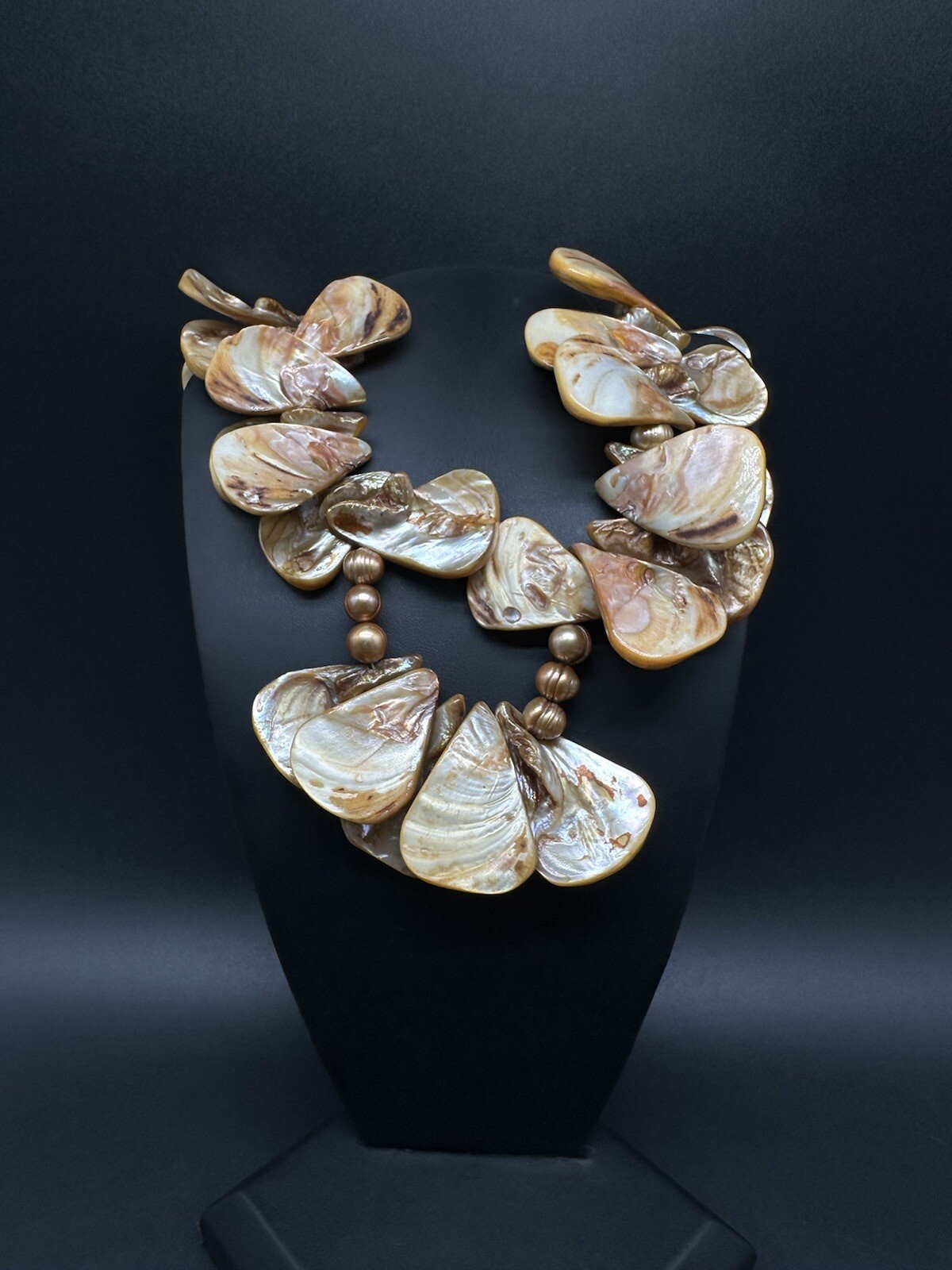 Sterling Silver Statement Shell Baroque Pearl Nec… - image 4