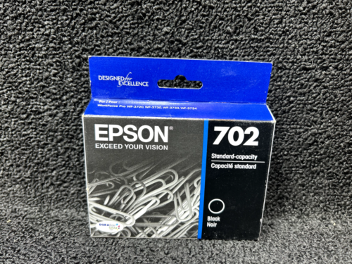 Epson 702 Black Ink Cartridge T702120 Standard Capacity Genuine Date: June 2023