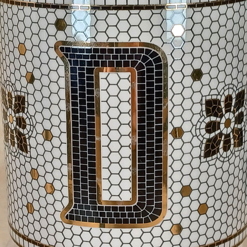 Anthropologie White & Gold Beehive Coffee Mug Letter D 12 fl Oz - Picture 3 of 11