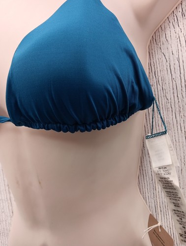 Patagonia Bikini Top Woman's Medium Wavy Blue String Triangle Swim Summer Beach - Picture 6 of 6