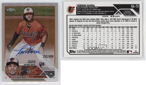 2023 Topps Chrome Update Refractor 252/499 Terrin Vavra #RA-TV Rookie Auto RC - Picture 3 of 3