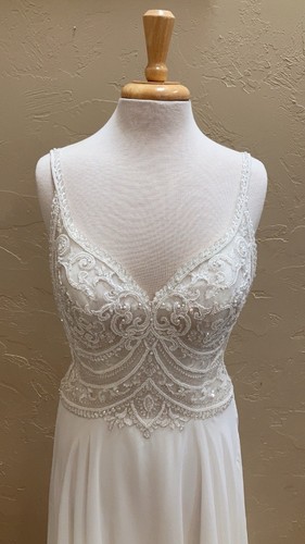 Rebecca Ingram , Style Peggy / 20RC188, Sze 8, Chiffon Wedding Dress, NEW Sample - Picture 2 of 15