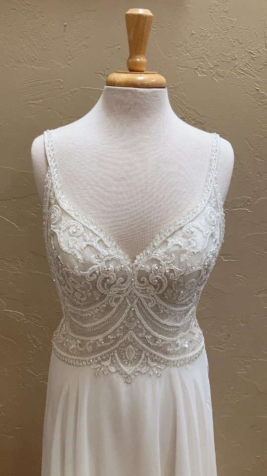 Rebecca Ingram,风格 Peggy / 20RC188,Sze 8,雪纺婚纱,新样品 — 第 2/4 张图片