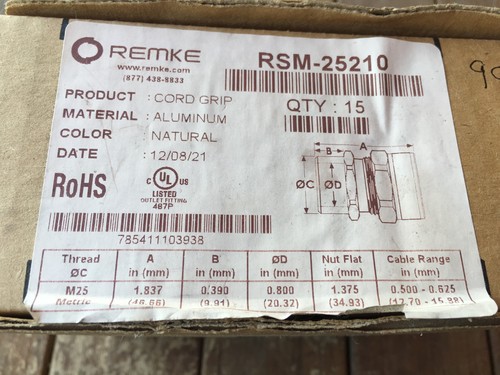 15 NEU IM KARTON REMKE RSM-25210 SCHNURGRIFF - Bild 1 von 2