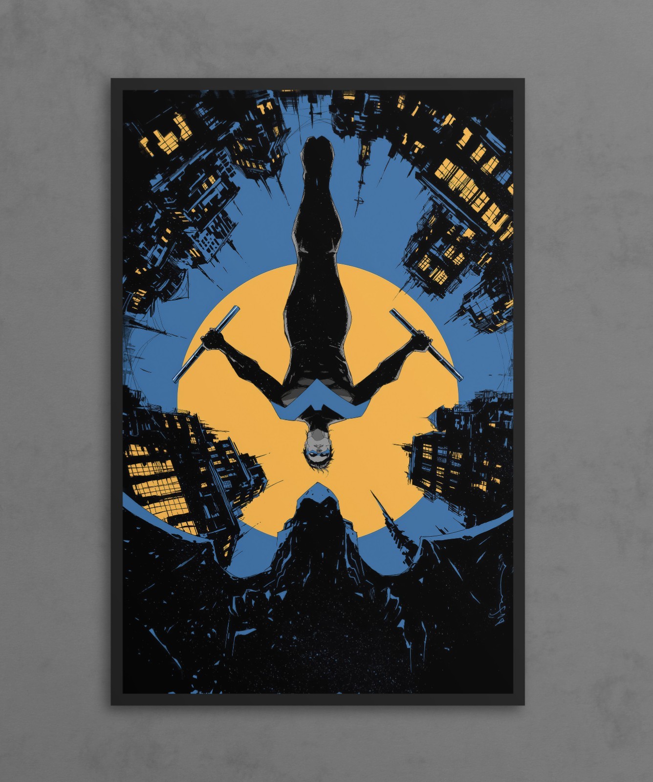 Nightwing Gotham City Premium Giclee Print 11" x 17" DC Comics Wall Art
