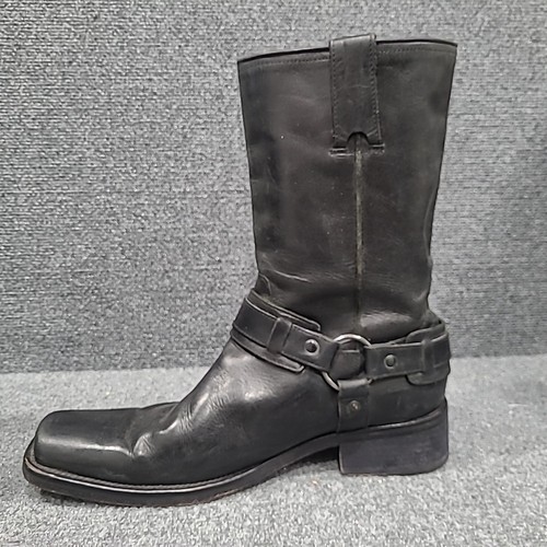 Kenneth Cole Harness Boots Men's Leather Black Made In Italy Size 12 - Picture 6 of 16