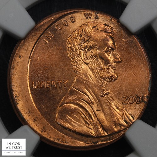 2000 Struck Off Center MINT ERROR Lincoln Memorial Cent NGC BRILLIANT UNC *RARE* - Picture 3 of 5