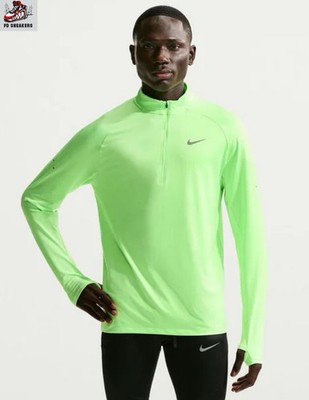 Nike Herren Stride Dri-FIT 1/2-Reißverschluss Lauftop Lime Blast UK Größen L/XL - Neu mit Etikett