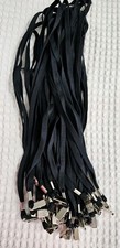 Lot Of 34 Clips Holder Lanyards Badge ID Non Break Away Black, NWOT 3/8" Flat