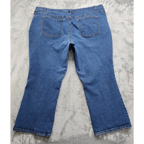 Woman Within Jeans Womans 30W Blue Perfect Relaxed Bootcut Stretch Cotton Denim - Picture 4 of 13