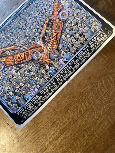 CAL JAM 2017 Gig Poster Numbered 91/111 Signed EMEK Foo Fighter Queens Stone Age - Picture 9 of 13