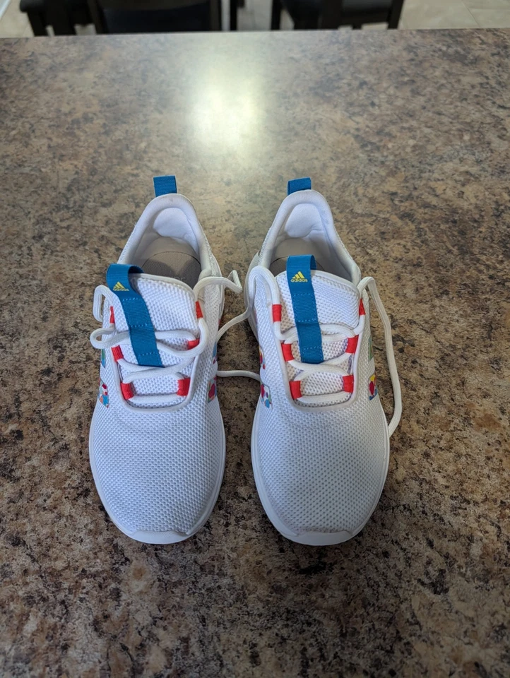 Adidas Kids Unisex Racer TR23 Athletic Low Top Shoes White Multicolor IG1254 - Image 4 of 4