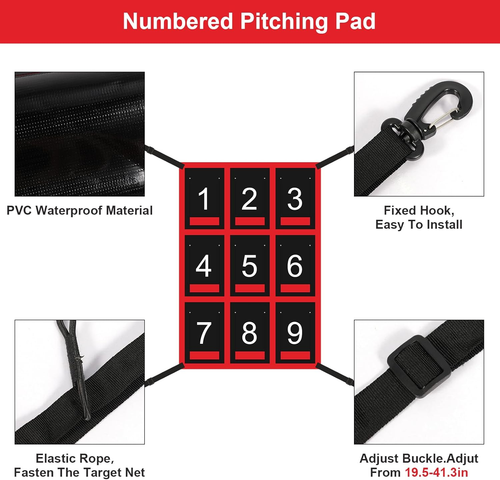 Waterproof Strike Zone Target Net 19 27In Clear Numbered Adjustable Durable Age - Bild 4 von 7
