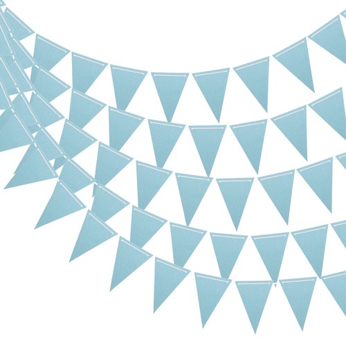 10 Pcs 20 Feet Light Blue Pennant Banner Flags String Triangle Hanging - Bild 1 von 7