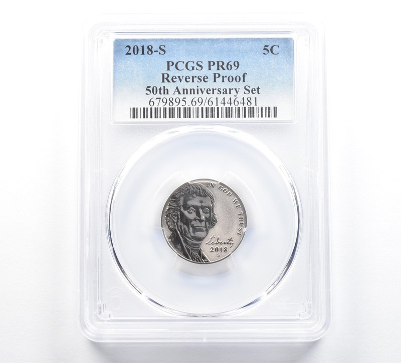 2018-S Jefferson Nickel 50th Anniversary Set Reverse PR69 PCGS *5165