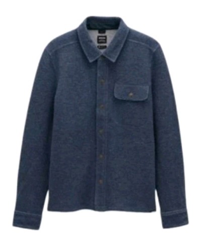 NWT Prana IncrediWool Overshirt Shacket Men XXL Slim Fit Blue Textured $175 - Picture 3 of 11