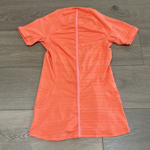 Top mezza zip manica corta protezione nuoto ATHLETA arancione corallo Pacifica UPF taglia XS - Foto 2 di 10